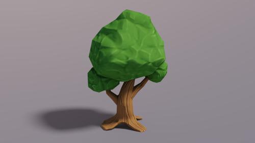 Lowpoly cartoon tree preview image